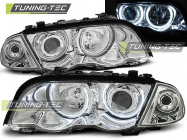 Scheinwerfer CCFL Angel Eyes für BMW 3er E46 Limo Touring Bj. 98-01 Chrom