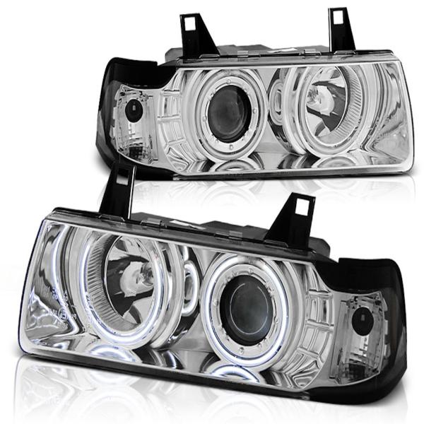 Scheinwerfer CCFL Angel Eyes für BMW 3er E36 Limo Touring Bj. 90-99 Chrom