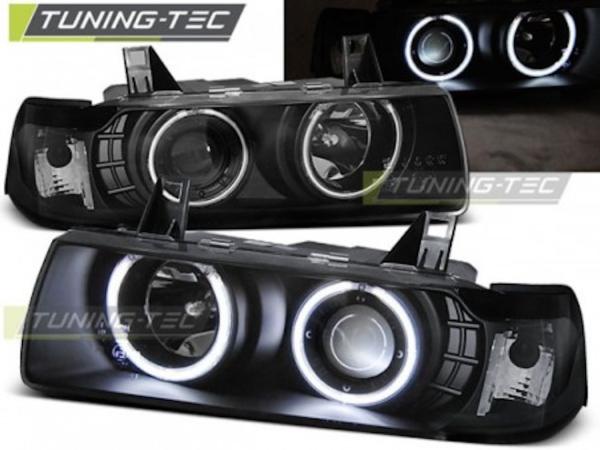 Scheinwerfer CCFL Angel Eyes für BMW 3er E36 Limo Touring Bj. 90-99 Schwarz
