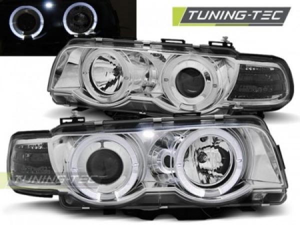 Scheinwerfer Angel Eyes für BMW 7er E38 Facelift Bj. 98-01 Chrom