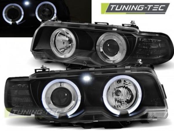 Scheinwerfer Angel Eyes für BMW 7er E38 Facelift Bj. 98-01 Schwarz