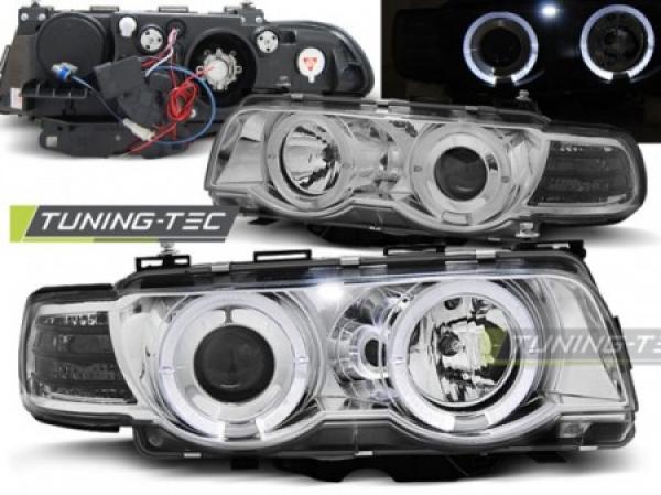 Xenon Scheinwerfer Angel Eyes für BMW 7er E38 Facelift Bj. 98-01 Chrom