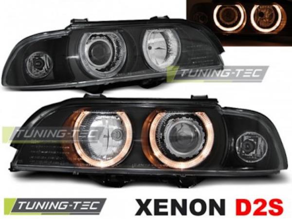 Xenon Upgrade Design Angel Eyes Scheinwerfer für BMW 5er E39 95-00 schwarz