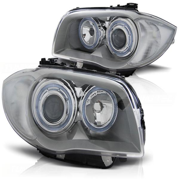 Design Angel Eyes Scheinwerfer für BMW 1er E81, E82, E87, E88 04-11 chrom