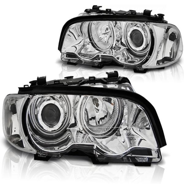 Scheinwerfer CCFL Angel Eyes für BMW 3er E46 Coupe Cabrio Bj. 99-03 Chrom