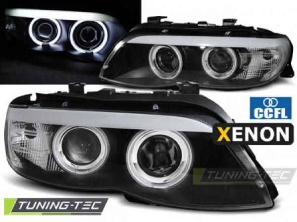 Xenon Scheinwerfer CCFL Angel Eyes für BMW X5 E53 Facelift Bj. 03-06 Schwarz