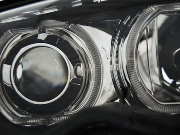 Scheinwerfer LED Angel Eyes für BMW 3er E46 Limo Touring Bj. 01-05 Schwarz