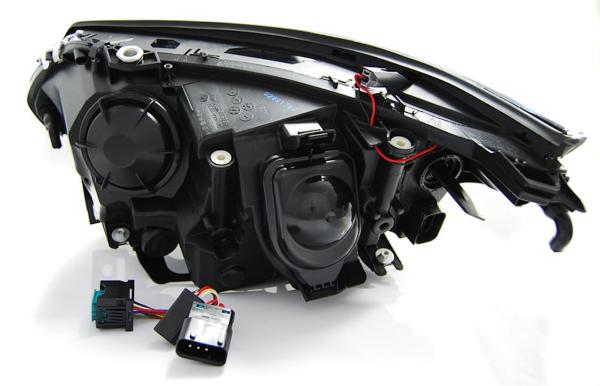 Scheinwerfer LED Angel Eyes für BMW 5er E60 E61 Bj. 03-07 Schwarz