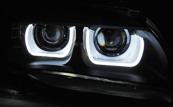 Xenon Scheinwerfer DRL LED Tagfahrlicht für BMW X1 E84 Facelift 12-14 Schwarz