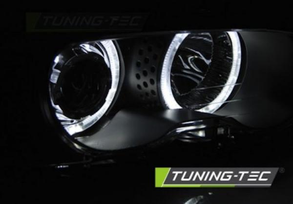 LED Angel Eyes Scheinwerfer für BMW 3er E46 Coupe / Cabrio 99-03 schwarz Set