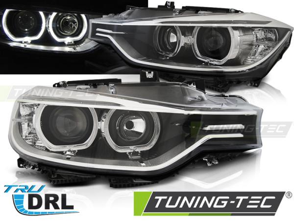 LED Tagfahrlicht Angel Eyes Scheinwerfer für BMW 3er F30/F31 11-15 schwarz