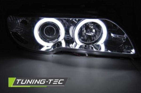 Scheinwerfer CCFL Angel Eyes für BMW 3er E46 Coupe Cabrio Bj. 03-06 Chrom