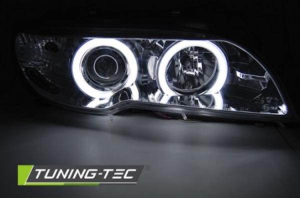 Xenon Scheinwerfer CCFL Angel Eyes für BMW 3er E46 Coupe Cabrio Bj. 03-06 Chrom