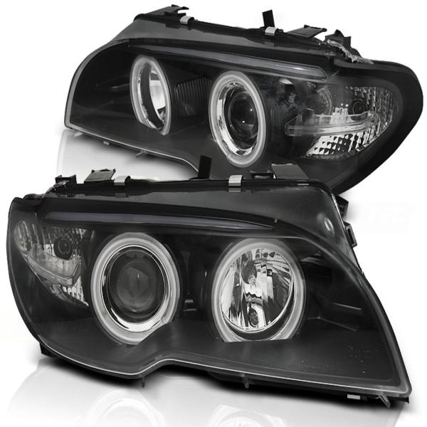 Xenon Scheinwerfer CCFL Angel Eyes für BMW 3er E46 Coupe Cabrio 03-06 Schwarz