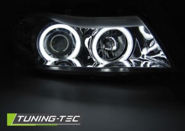 Scheinwerfer CCFL Angel Eyes für BMW 3er E90 E91 Bj. 05-08 Chrom