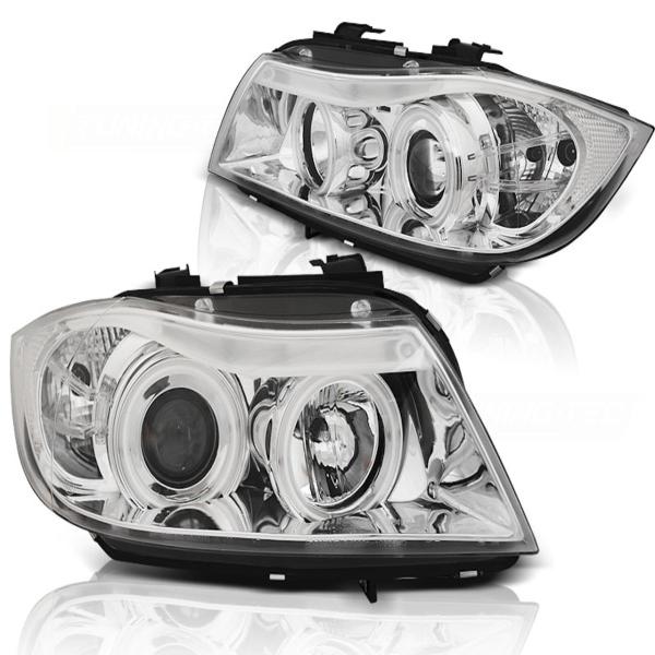 Scheinwerfer CCFL Angel Eyes für BMW 3er E90 E91 Bj. 05-08 Chrom