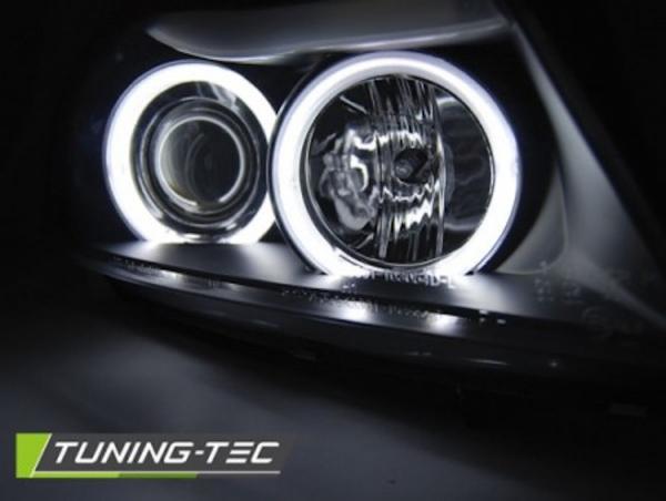 CCFL Angel Eyes Scheinwerfer für BMW 3er E90/E91 05-08 schwarz