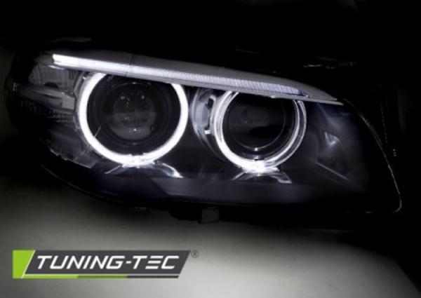 Xenon LED Tagfahrlicht Angel Eyes Scheinwerfer für BMW 5er F10/F11 10-13 schwarz
