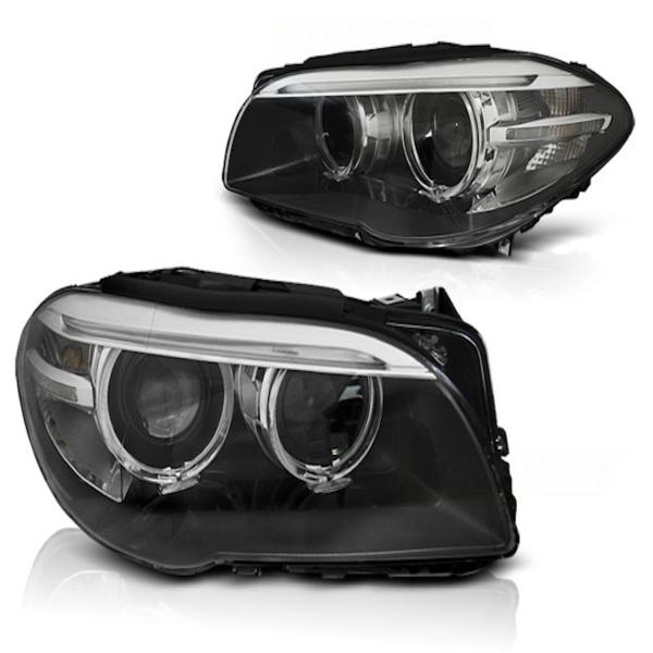 Xenon LED Tagfahrlicht Angel Eyes Scheinwerfer für BMW 5er F10/F11 10-13 schwarz
