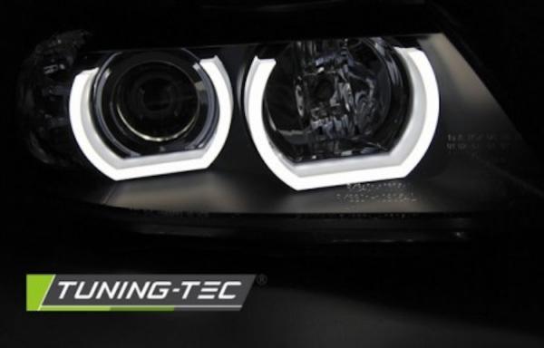 3D LED Angel Eyes Scheinwerfer für BMW 3er E90/E91 05-08 schwarz