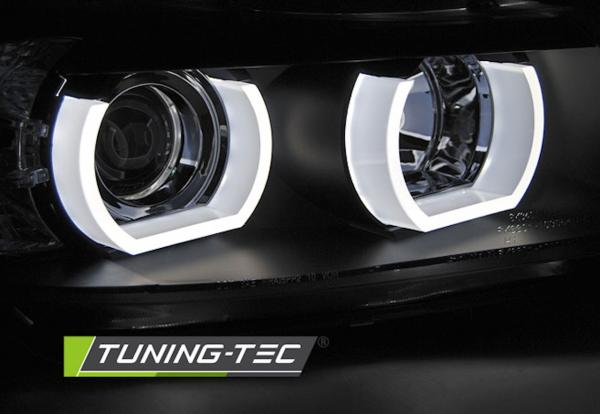 Xenon Scheinwerfer 3D Angel Eyes für BMW 3er E90 E91 Bj. 05-08 Schwarz