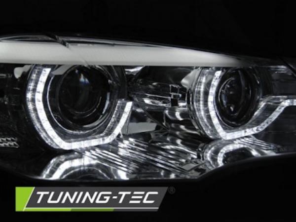Xenon Scheinwerfer DRL LED Tagfahrlicht für BMW X5 E70 Bj. 07-10 Chrom AFS