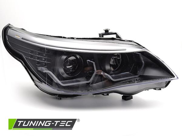 3D LED Angel Eyes Scheinwerfer für BMW 5er E60 / E61 03-07 schwarz LED Blinker