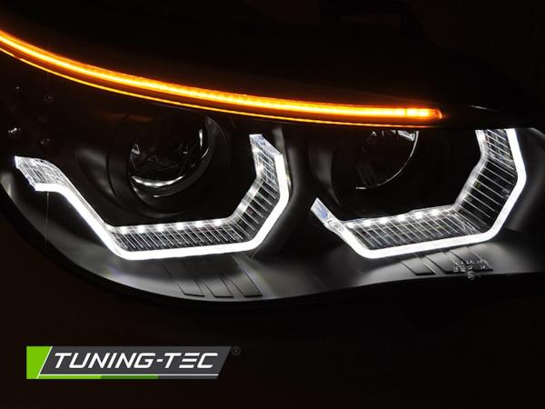 3D LED Angel Eyes Scheinwerfer für BMW 5er E60 / E61 03-07 schwarz LED Blinker