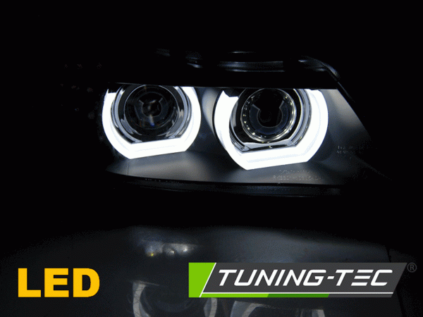 3D LED Tagfahrlicht Angel Eyes Scheinwerfer für BMW 3er E90/E91 LCI 09-11 Black