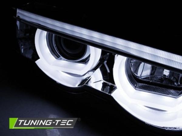 Scheinwerfer 3D Angel Eyes für BMW 7er E38 Bj. 94-01 Chrom