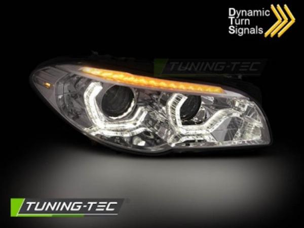 Xenon Scheinwerfer DRL LED Tagfahrlicht für BMW 5er F10 F11 Bj. 10-13 Chrom