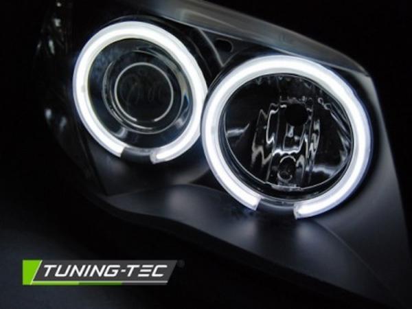 CCFL Angel Eyes Scheinwerfer für BMW 1er E81, E82, E87, E88 04-11 schwarz