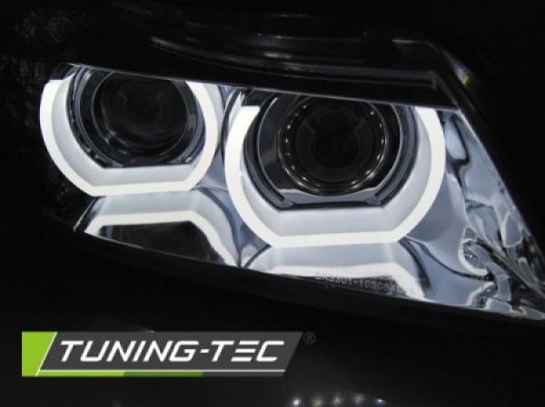 Xenon Scheinwerfer 3D Angel Eyes für BMW 3er E90 E91 LCI Bj. 09-12 Chrom AFS