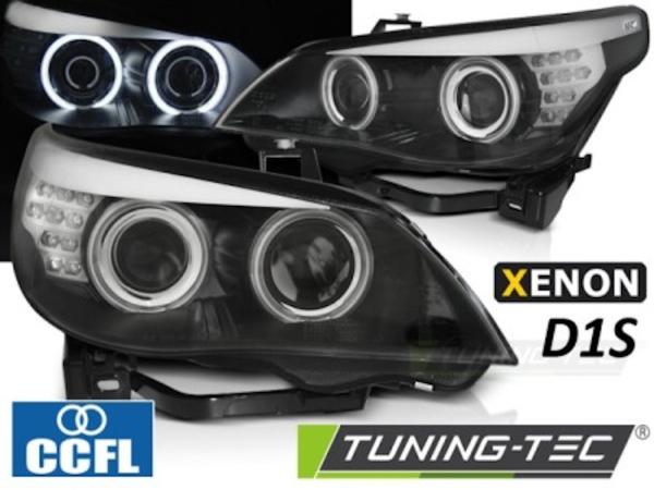 Xenon Scheinwerfer CCFL Angel Eyes für BMW 5er E60 E61 05-07 Schwarz LED Blinker