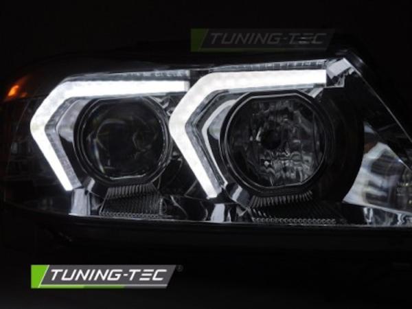 LED Angel Eyes Scheinwerfer Set für BMW 3er E90/E91 05-08 chrom mit LED Blinker