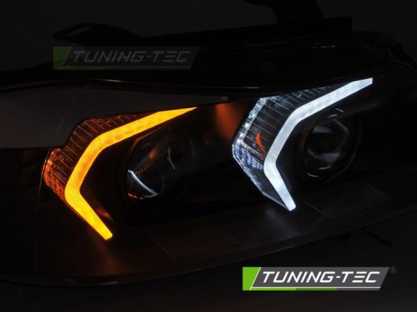 VOLL LED Angel Eyes Scheinwerfer Set für BMW 3er E90/E91 05-08 schwarz