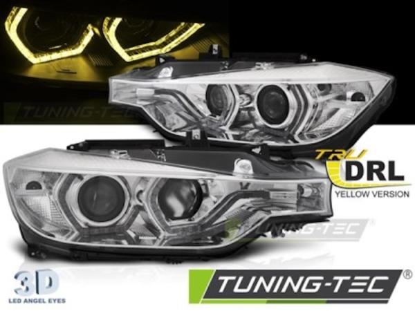 LED Tagfahrlicht Angel Eyes Scheinwerfer Set für BMW 3er F30/F31 11-15 chrom