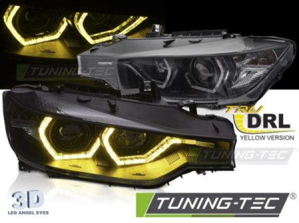 LED Tagfahrlicht Angel Eyes Scheinwerfer Set für BMW 3er F30/F31 11-15 schwarz