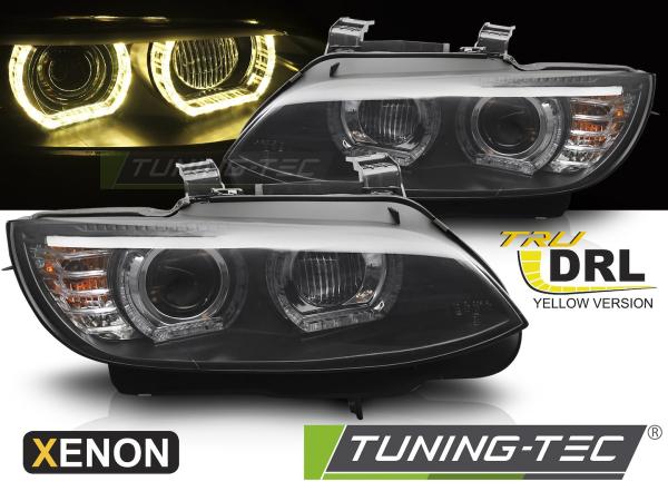 3D Xenon LED Tagfahrlicht Angel Eyes Scheinwerfer für BMW 3er Coupe/Cabrio E92/E93 06-10 schwarz