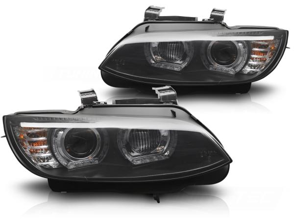 3D Xenon LED Tagfahrlicht Angel Eyes Scheinwerfer für BMW 3er Coupe/Cabrio E92/E93 06-10 schwarz