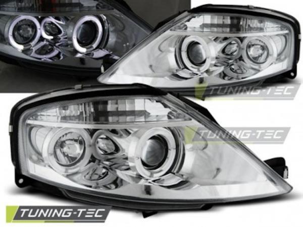 LED Angel Eyes Scheinwerfer für Citroen C3 02-09 chrom