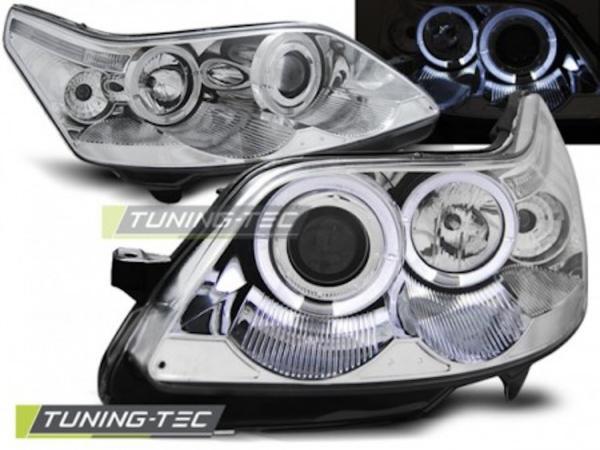 LED Angel Eyes Scheinwerfer für Citroen C4 04-10 chrom