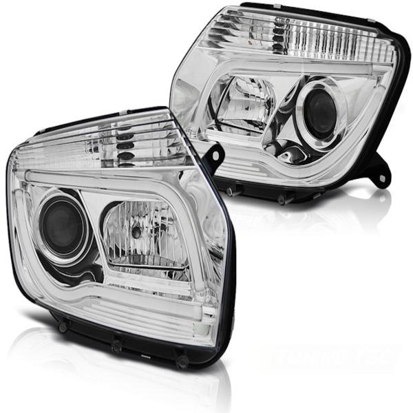 Scheinwerfer LED Tagfahrlicht Optik für Dacia Duster Bj. 10-14 Chrom LTI