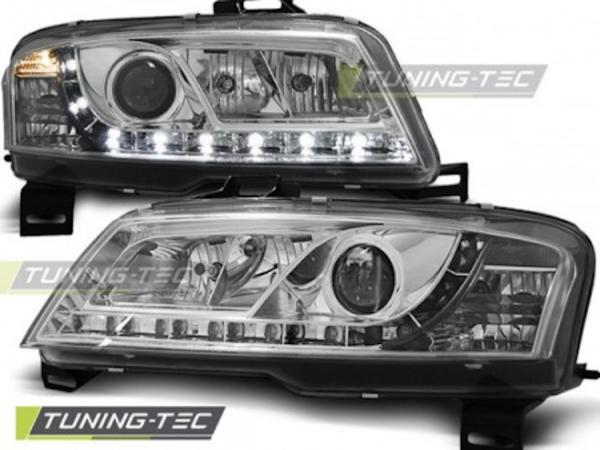 Scheinwerfer LED Tagfahrlicht Optik für Fiat Stilo Bj. 01-08 Chrom