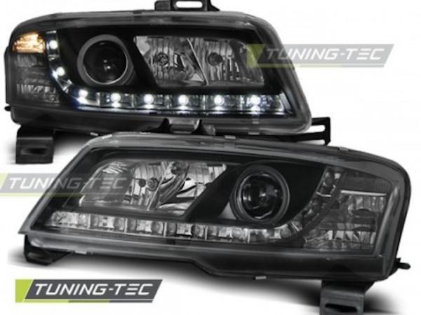Scheinwerfer LED Tagfahrlicht Optik für Fiat Stilo 01-08 Schwarz