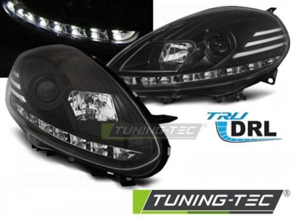 Scheinwerfer DRL LED Tagfahrlicht für Fiat Punto Evo Bj. 09-12 Schwarz