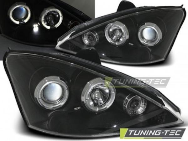 Scheinwerfer Angel Eyes für Ford Focus MK1 Facelift Bj. 01-04 Schwarz