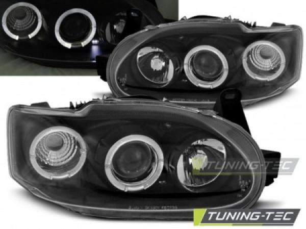Scheinwerfer Angel Eyes für Ford Escort MK7 Bj. 95-00 Schwarz
