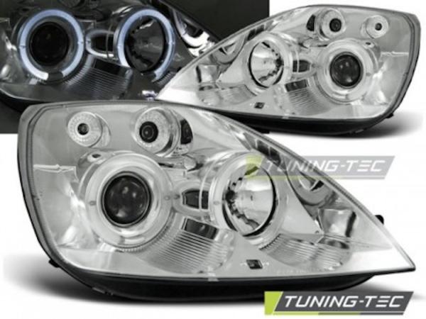 LED Angel Eyes Scheinwerfer für Ford Fiesta MK6 02-05 Chrom