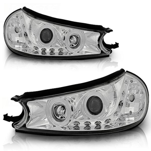 LED Tagfahrlicht Design Scheinwerfer für Ford Mondeo MK1 96-00 chrom